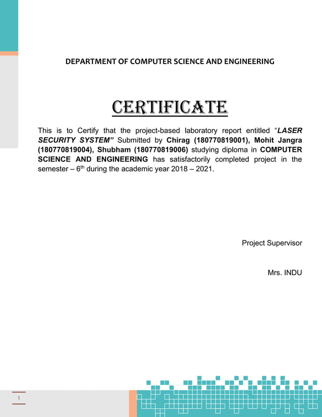 Laser Security System Project report