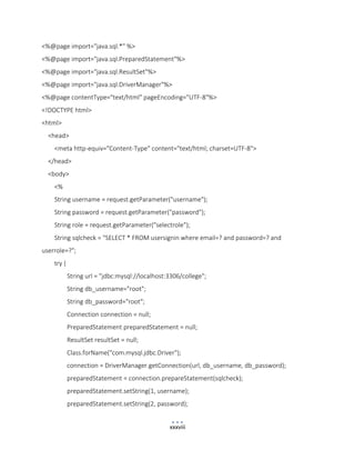 Project report college information management system on Advanced Java | PDF