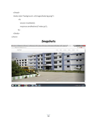 Project report college information management system on Advanced Java | PDF