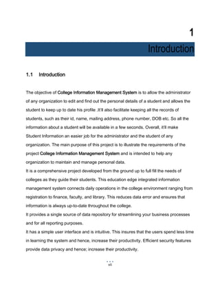 Project report college information management system on Advanced Java | PDF