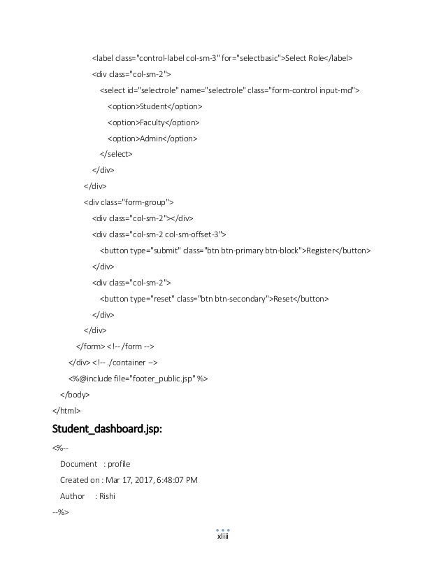 Project report college information management system on Advanced Java