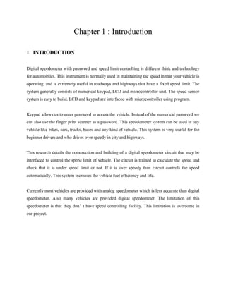 [Project report]digital speedometer with password enabled speed ...