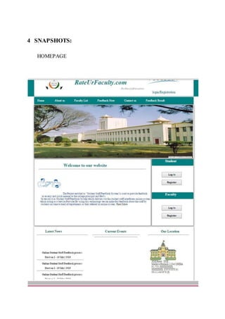 4 SNAPSHOTS:
HOMEPAGE
 