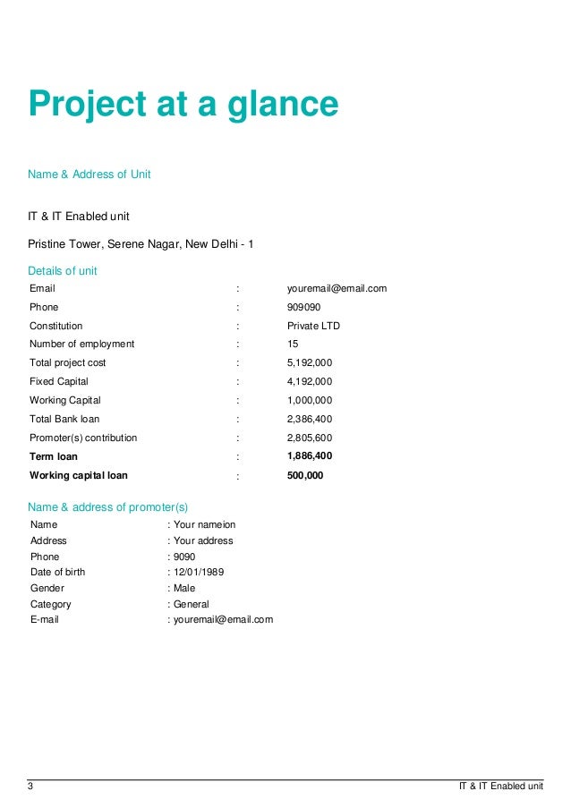 Project Report Format For Business Loan Pdf