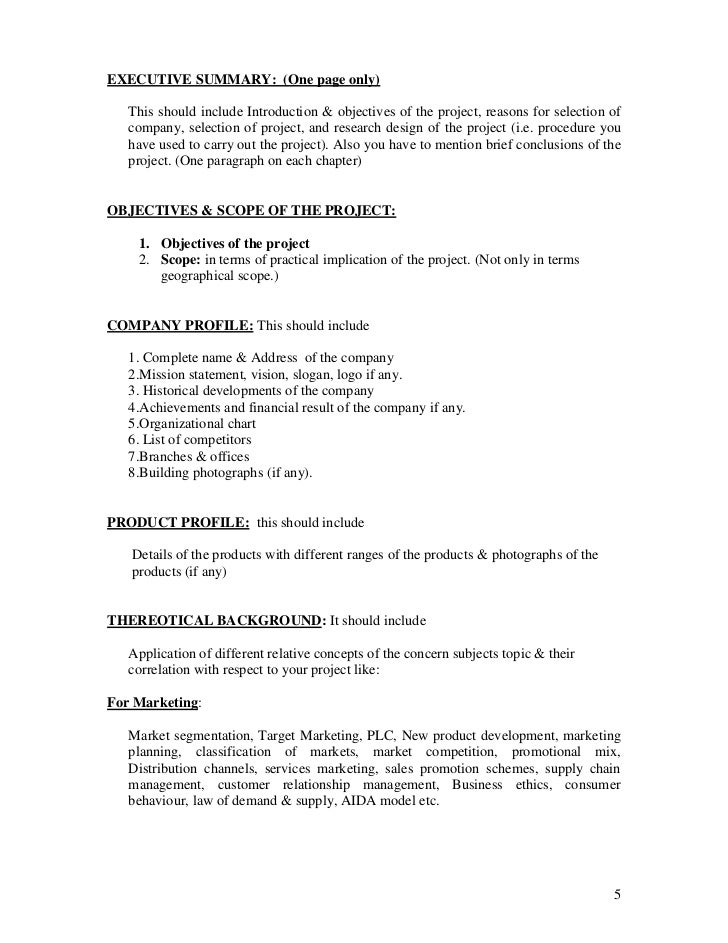 project report format project report format for business