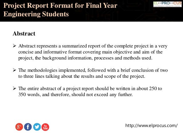 project report format for final year engineering students