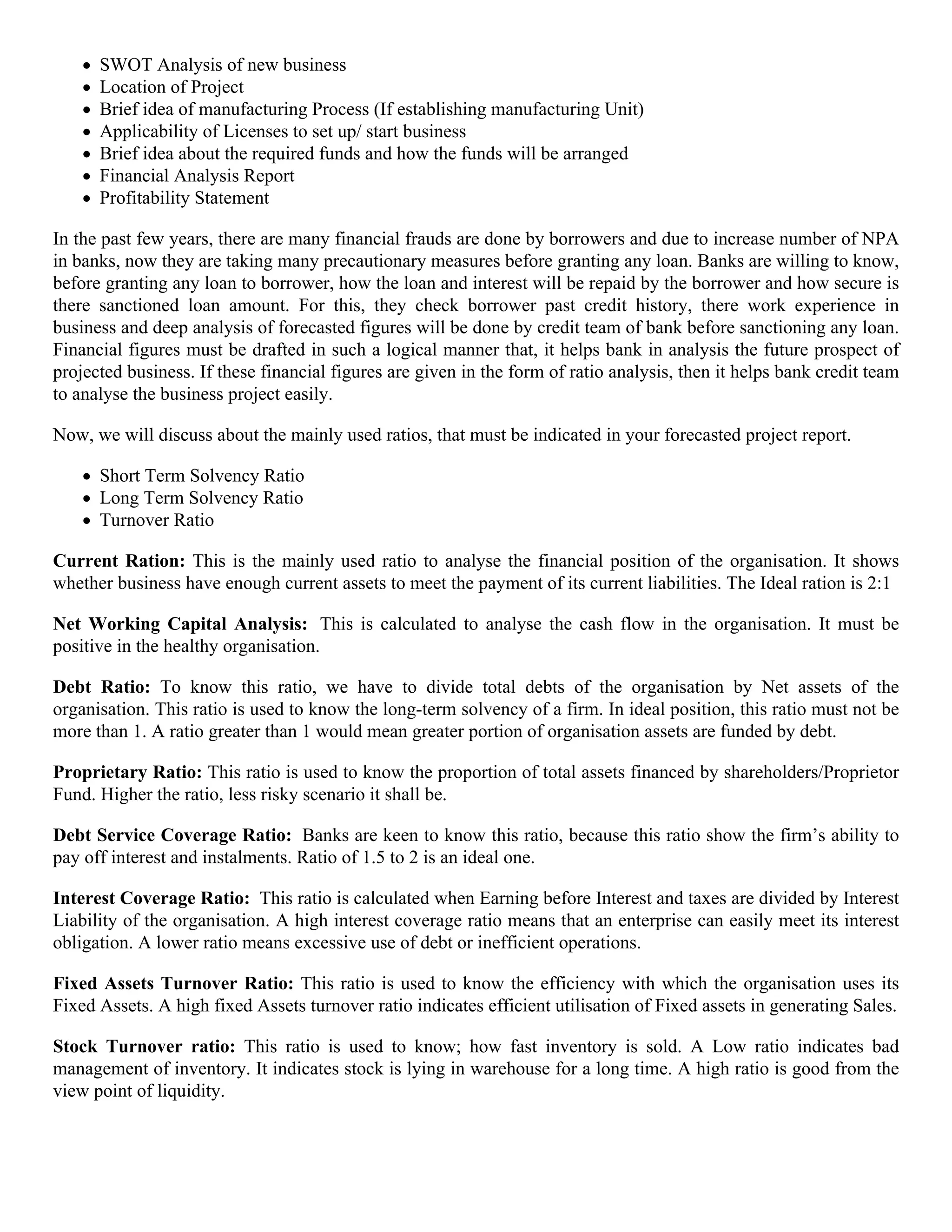 Project Report _ Importance of Ratio Analysis in Project Financing | PDF