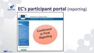 EC's participant portal (reporting)
 