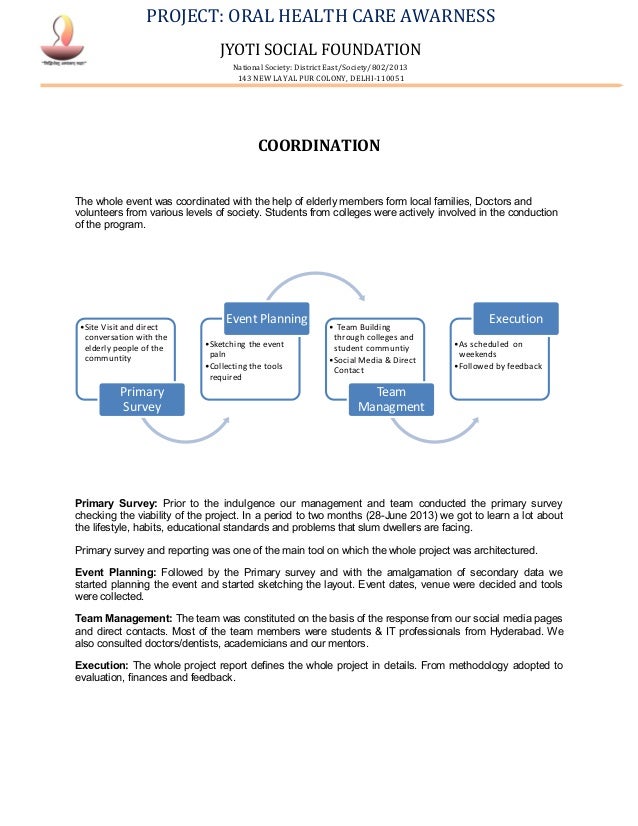 Project report jyoti social oral health care awarness ... Project report jyoti social oral health care awarness ...
