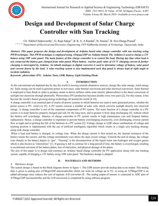 DESIGN AND DEVELOPMENT OF SOLAR CHARGE CONTROLLER WITH SUN TRACKING | PDF