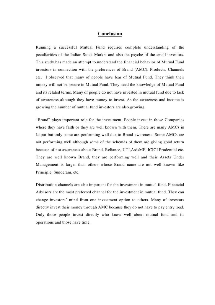 Master thesis mutual funds