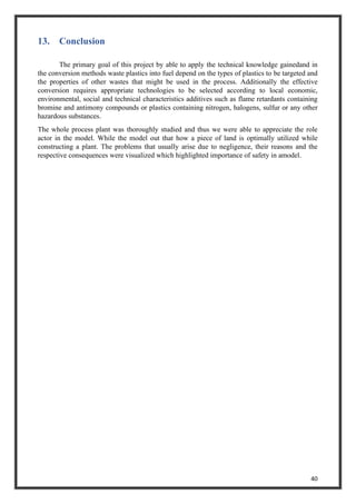 Project report of (biodiesel extraction from waste plastic) | PDF