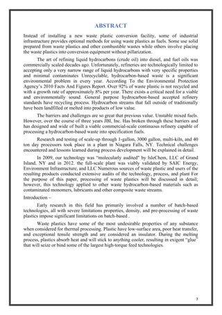 Project report of (biodiesel extraction from waste plastic) | PDF