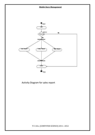 Mobile Store Management
T.Y. B.Sc. (COMPUTER SCIENCE) 2011– 2012
Activity Diagram for sales report
 