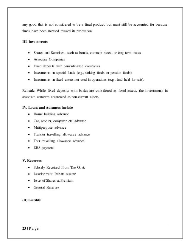project report on financial statement analysis and interpretation of project profile format for bank loan