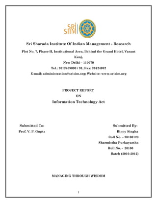 Project report on information technology act