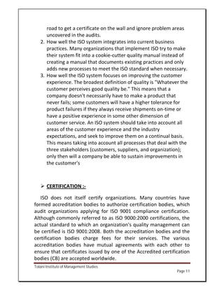 Isos Example Report Project Report on ISO | PDF