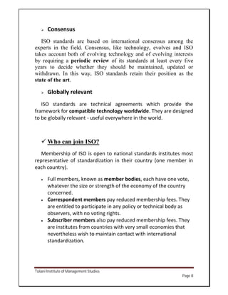 Iso Consensus Process Project Report on ISO | PDF
