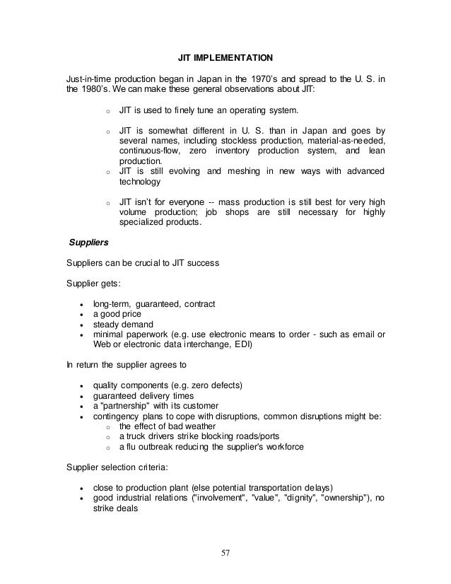 Project Report On Just In Time