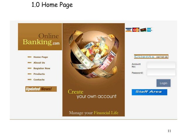 java Project report online banking system | PPT