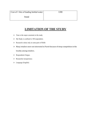 Project report on marketing mix and competitive analysis of pureit hul ...