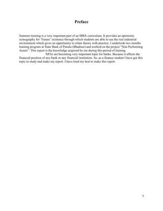 Project report on NPAs | PDF