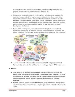 Smart City Development Project Report Project Report on Indian Smart Cities & Smart Education | DOCX
