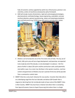 Smart City Development Project Report Project Report on Indian Smart Cities & Smart Education | DOCX