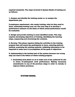 Project report on training and development | DOCX