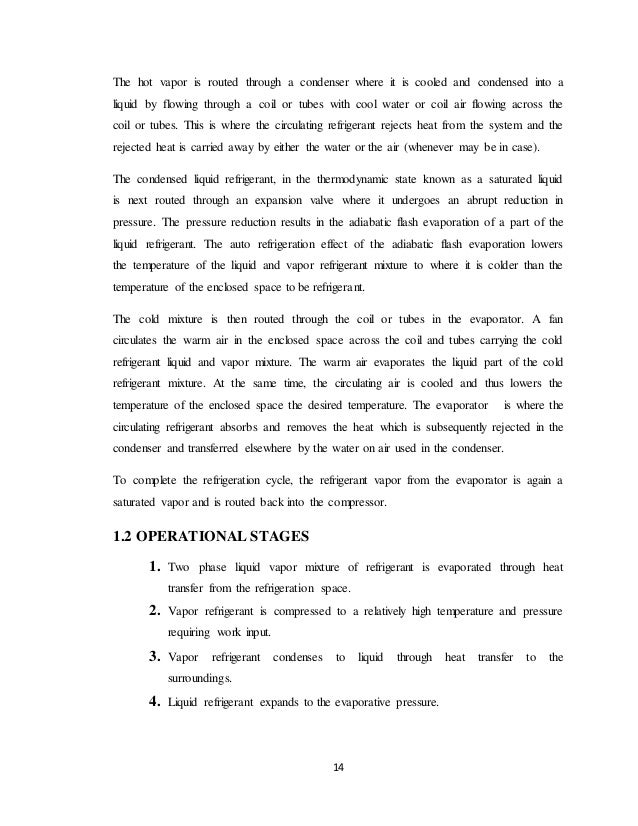 Project Report On Vcr System With Liquid Suction Heat Exchanger