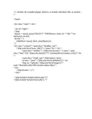 Project report on blogs | DOCX