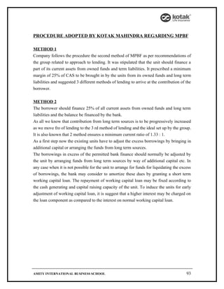 Project report on working capital management | DOC