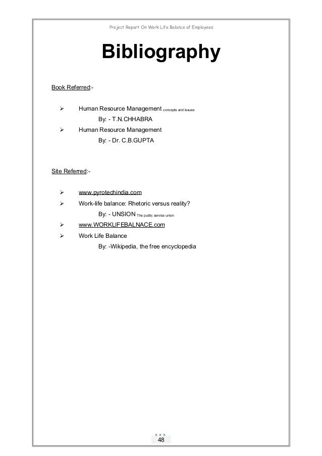 Bibliography on book report