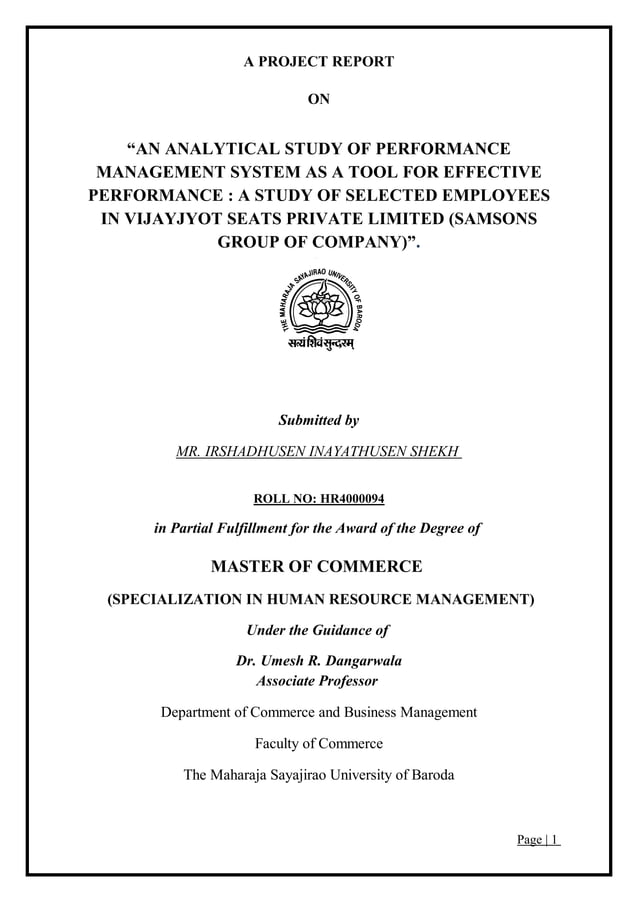 Project report on performance management system pdf