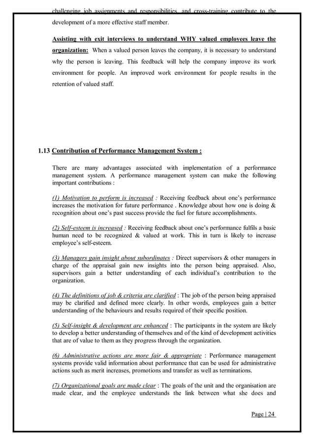 Project report on performance management system pdf