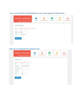 Project Management - Web Application Report | PDF
