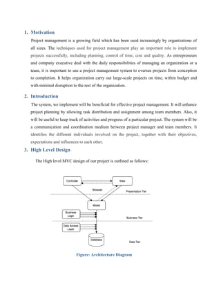 Project Management - Web Application Report | PDF