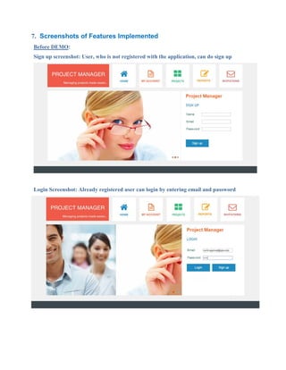 Project Management - Web Application Report | PDF