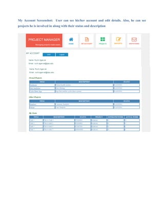 Project Management - Web Application Report | PDF