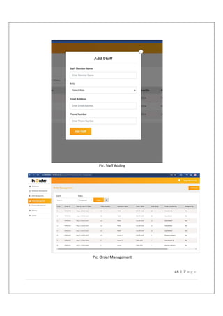 48 | P a g e
Pic, Staﬀ Adding
Pic, Order Management
 