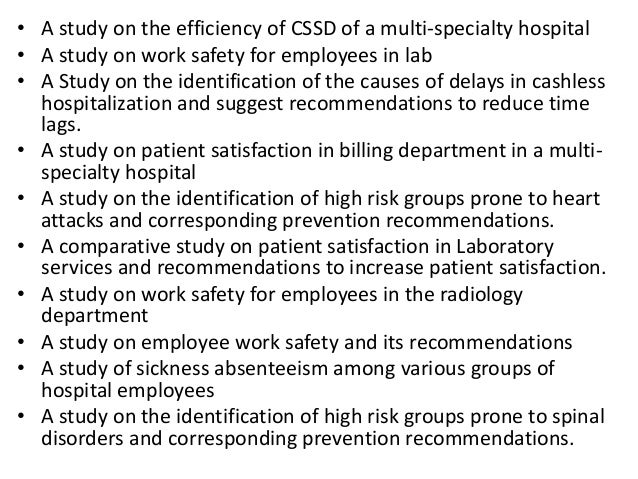 Dissertation topics for mba hospital management