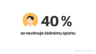 40%
senevěnuježádnémusportu
Zdroj:ČSÚ,2019
 