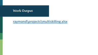 Work Output
raymondprojectsmultiskilling.xlsx
 