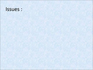Issues :
 