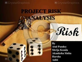 PROJECT RISK
ANALYSIS
By
Atul Pandey
Shrija Konda
Akanksha Sinha
Harsha
Aditi
 
