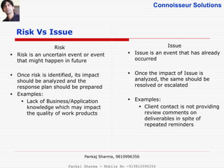 Difference Between Issue Control Risk Project Risk Management - PMBOK5 | PDF