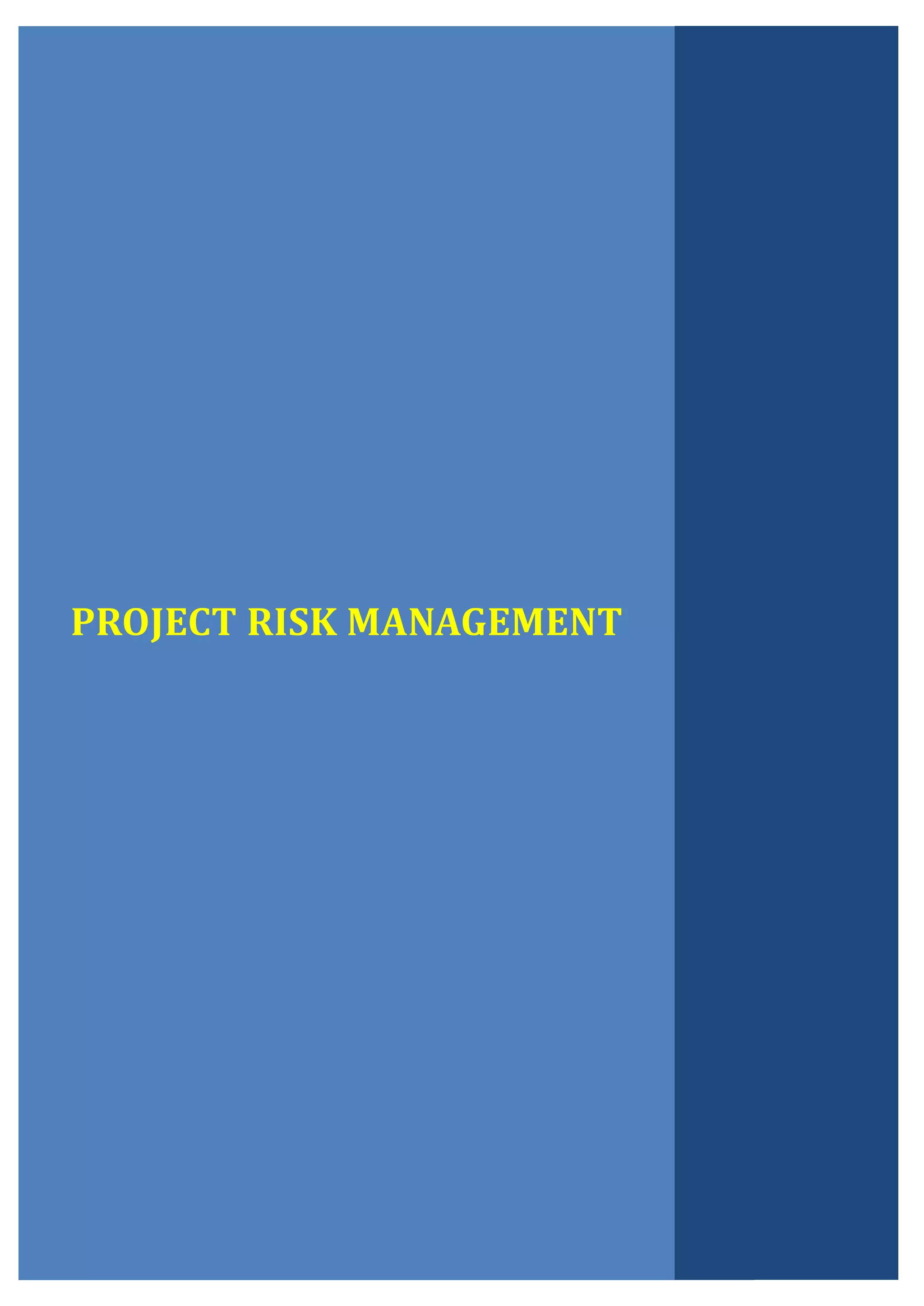 PROJECT RISK MANAGEMENT
 