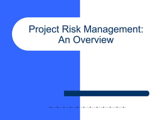 Project Risk Management:
An Overview
 