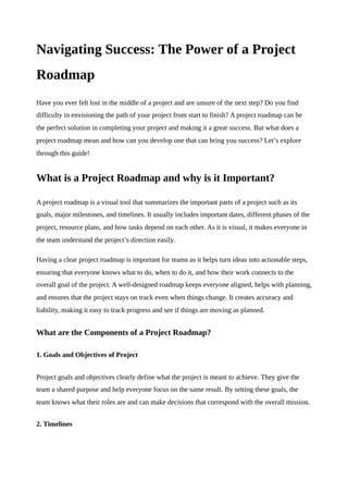Navigating Success: Mastering Project Roadmaps for Effective Planning ...