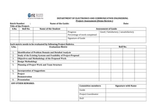 Rubrics of the Project in Engineering Division | PDF